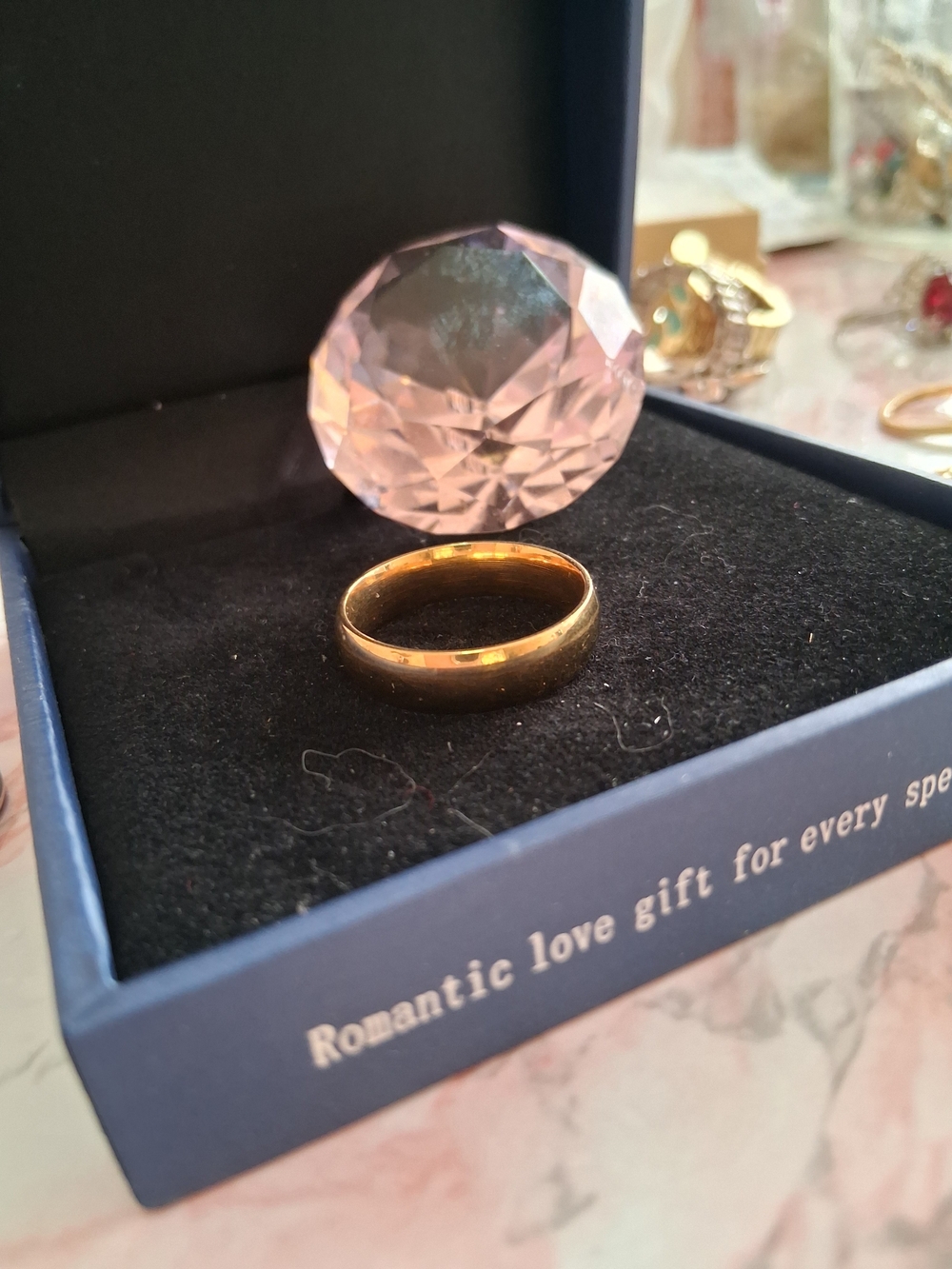 Source Unknown Gold Tone Men's Band Ring